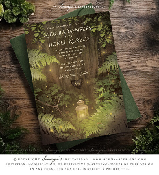 Enchanted Forest Invitations, Secret Garden Wedding Invitation, Rustic ...