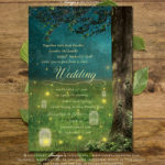 Enchanted Forest Wedding Invitation, Rustic Mason Jar Wedding ...
